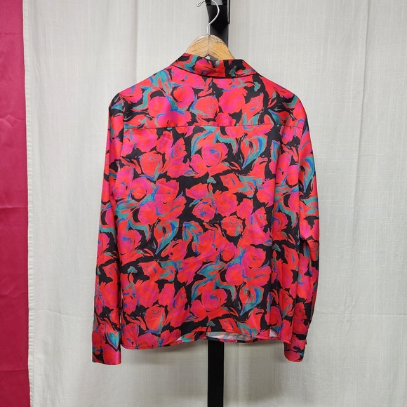 TopShop Abstract Floral Button Front Blouse - Picture 4 of 5
